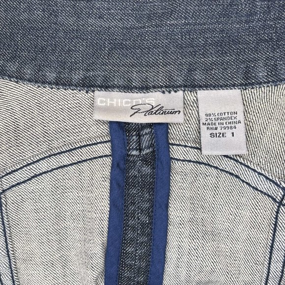 Denim Jacket With Stand-Up Collar | Chico's Platinum - Picture 6 of 7